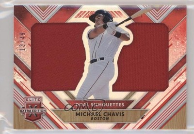 2018 Panini Elite Extra Edition Dual Silhouettes Red 13/49 Michael Chavis 4l3
