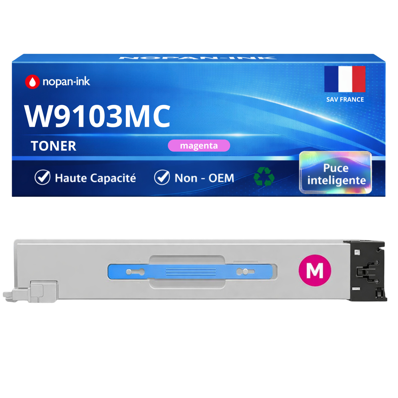 Toner laser compatible HP W9103MC couleur magenta pour impression 25k