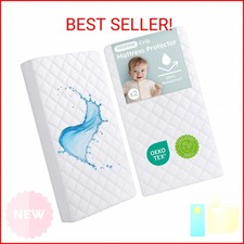 Yoofoss Waterproof Crib Mattress Protector 2 Pack, Quilted Crib Mattress Pad Cov