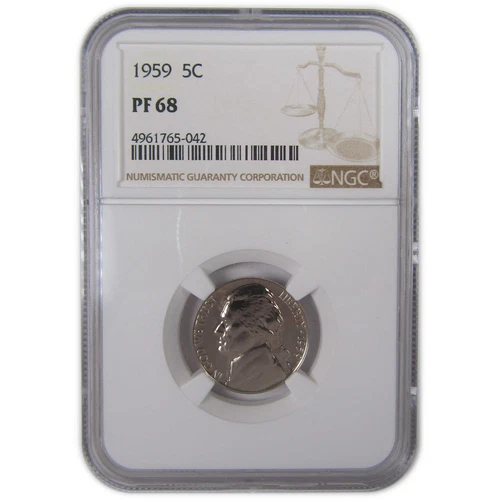 1959 Jefferson Nickel PF 68 NGC Proof 5c Coin SKU:CPC0146