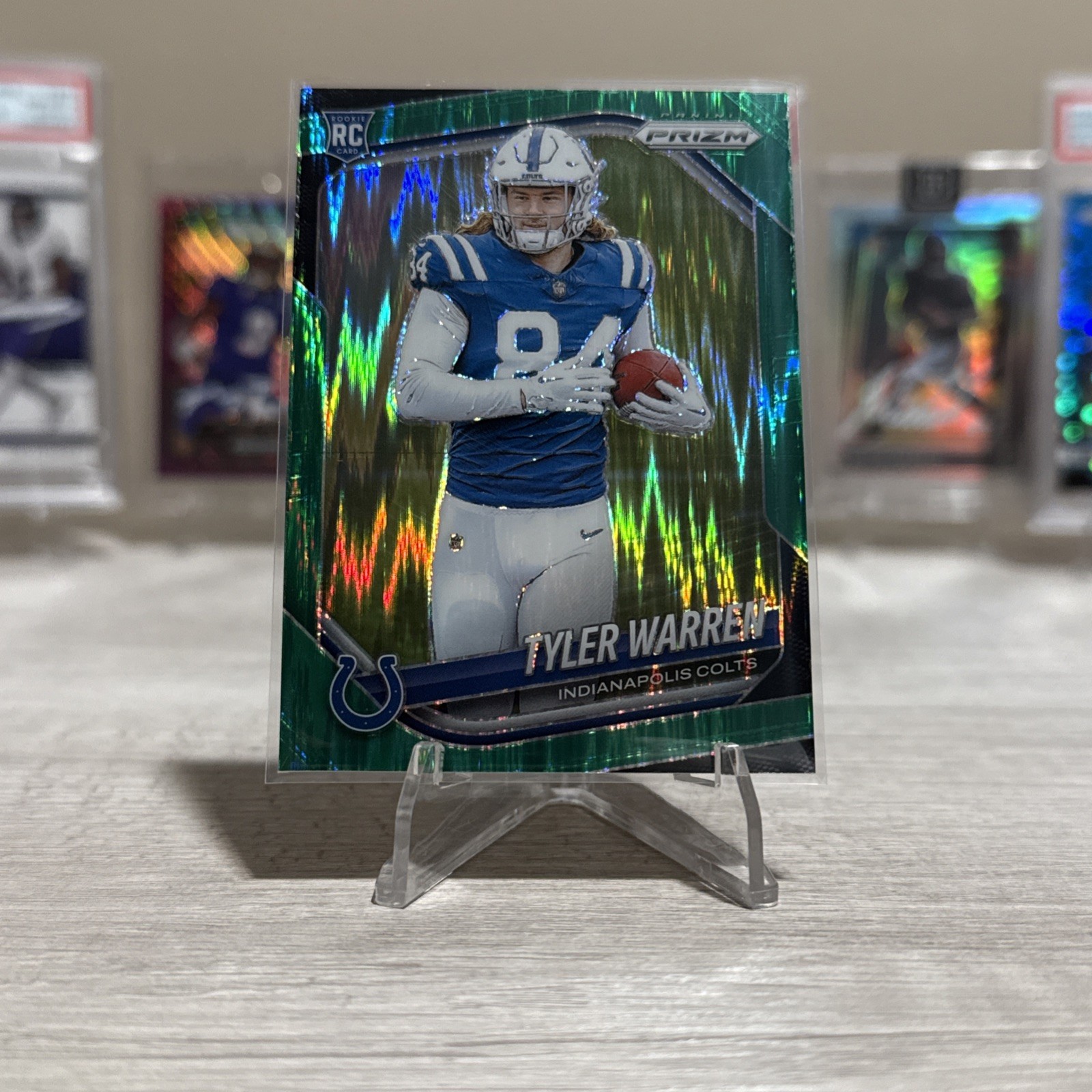 2025 Panini Prizm Tyler Warren Green Flash Prizm #339 (RC) Colts