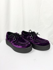 T.U.K. Viola Velluto Viva Mondo Creepers UK 5 Gothic Punk (vedi descrizione)