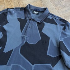 Fred Perry Arktis Polo Shirt Mens Size Large Grey Black Camo Mod Terrace Casual