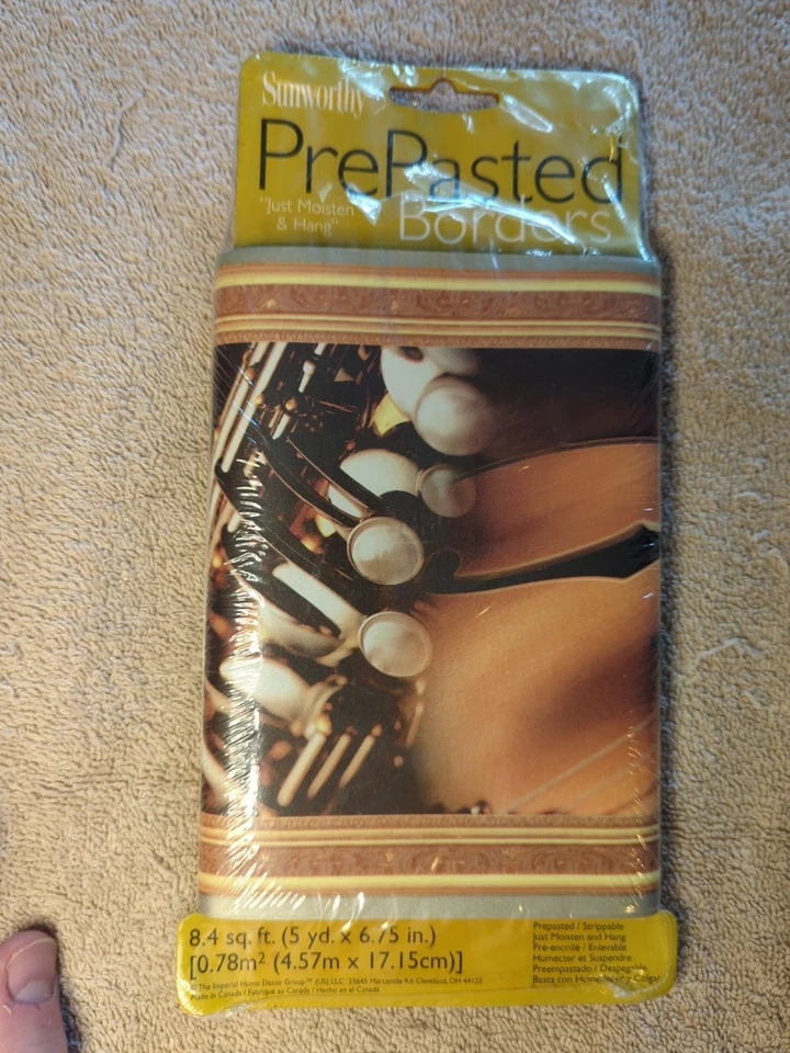 Sunworthy предварительно наклеенные обои границы музыкальные инструменты скрипка труба лот из 4 - Изображение 2 из 4