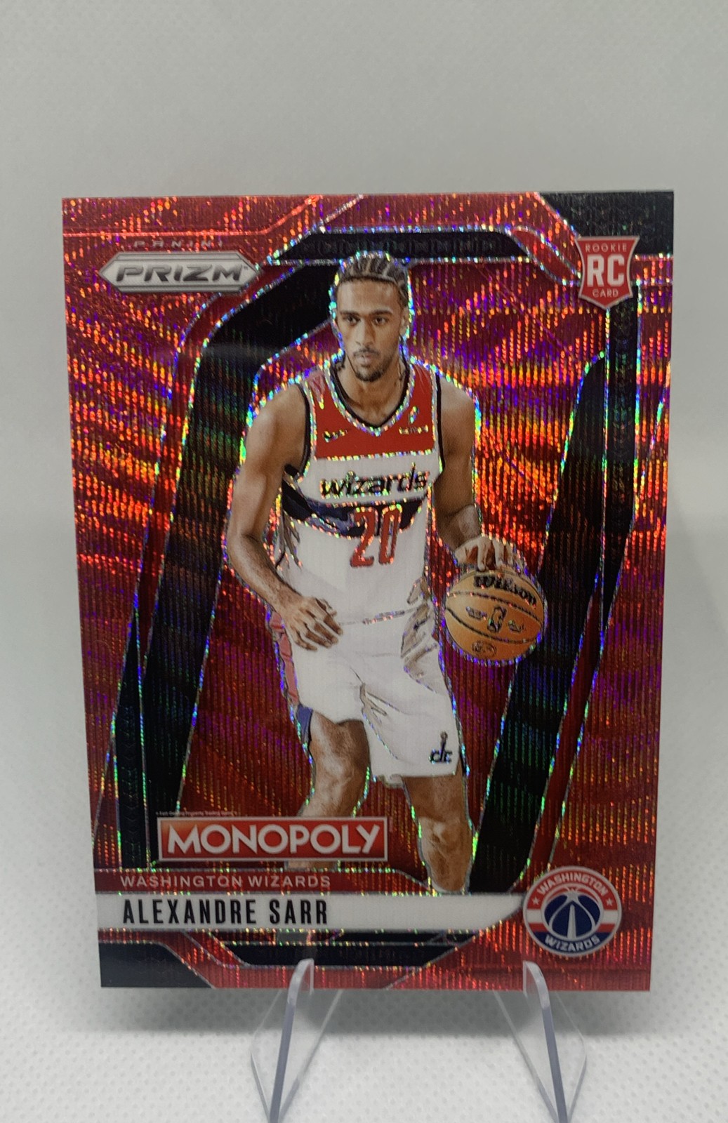 2024-25 Panini Prizm Monopoly - Alexandre Sarr #86 Ruby Wave Prizm (RC)
