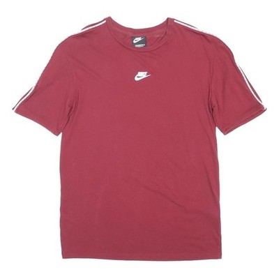 NIKE Herren T-Shirt weinrot Rundhals Kurzarm Grafik M Freizeit Sportbekleidung
