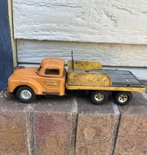 🆒️Vintage FORD LUMBER TRUCK TOYS LOGGING COMPANY Tin Litho Friction Japan👀