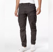 G Star Raw Pants Mens Black Rovic Zip 3D Straight Tapered