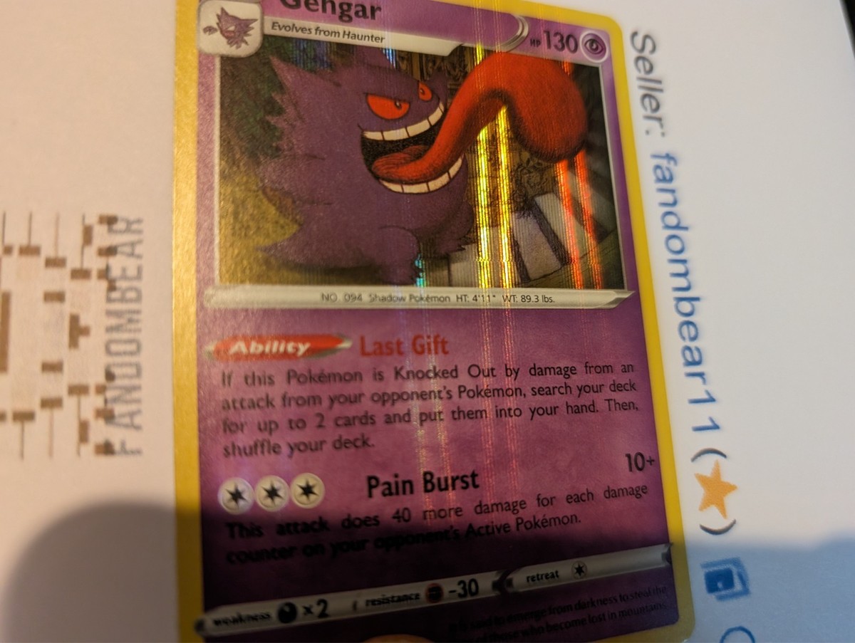 Gengar HOLO BLEED ERROR Rare card 057/198 Sword & Shield Chilling