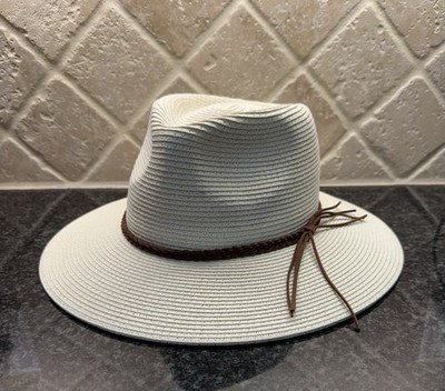 Furtalk Fedora Hat Women's L/XL Paper Straw Wide Brim Sun Protection Chin Strap