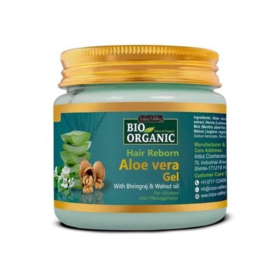 INDUS VALLEY Bio Bio Hair Reborn Aloe Vera Gel mit Bhringraj & Walnussöl