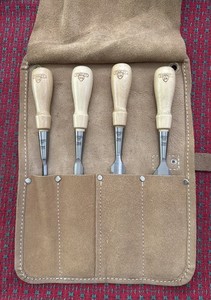 Stanley 750 Sweetheart Socket Chisel Set With Leather Tool Roll 4pc