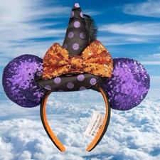 Disney Halloween Witch Ears Minnie Headband Let's Get Wicked