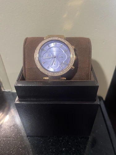 Orologio Donna Michael Kors MK6169 Parker Quadrante Viola Cronografo Tono Oro Rosa