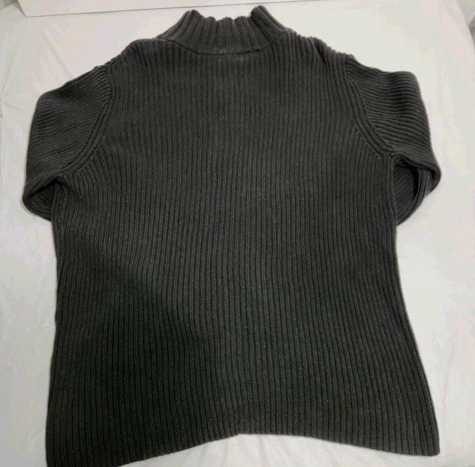 Liz & Co Womens Mock Neck Pullover Sweater 1/4 Zip Size 3X Black  - Image 3 of 4