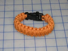 *550 paracord Orange w/whistle bracelet king cobra 8" USA prepper survival