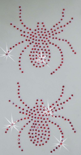 2 s6 SPIDER IRON-ON RHINESTONES DIAMANTE GEM diy TSHIRT TRANSFER PATCH halloween - Picture 4 of 6