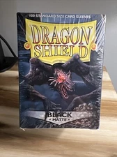 Dragon Shield Matte Black (100) Shield Sleeves Free Shipping standard size