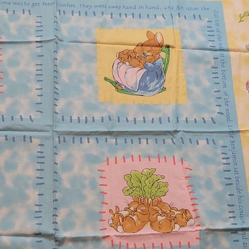Vintage Peter Rabbit Fabric Panel Mom Momma Bunny for Baby Crib Blanket/Quilt - Picture 3 of 7