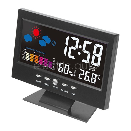 LED Digital Alarm Clock Snooze Calendar Thermometer Hygrometer Weather Display - Picture 13 of 18