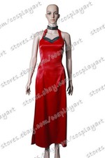 Resident Evil 5 Ada Wong Cosplay Costume Red Dress Full Set Halloween Party