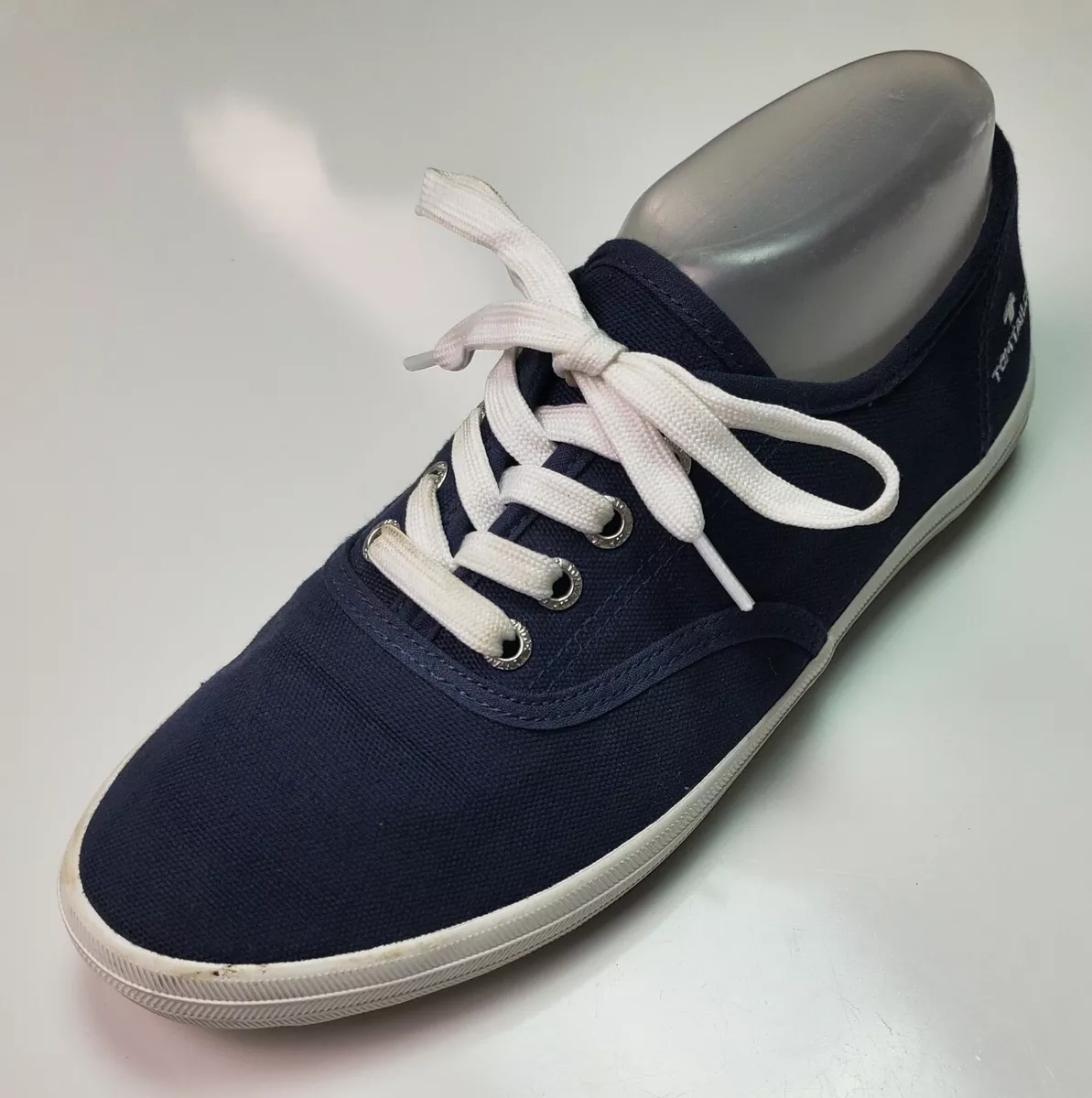 Tom Tailor Navy Blue &amp; White Lace Up Walking Style Size 9/40 |