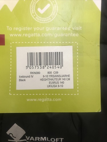 Regatta schwarze leichte wattierte Puffa-Jacke mit Reißverschluss 9-10 Jahre 140 cm neu mit Etikett A61 - Bild 6 von 11