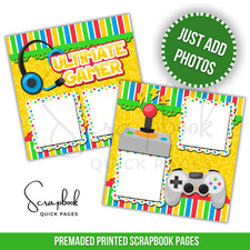 Ultimate Gamer Scrapbook Pages 2 PRINTED Premade Scrapbook Quick Pages 107
