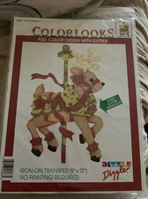 Colorlooks Reindeer Carousel Iron On Transfer 1993 NEW Dizzle