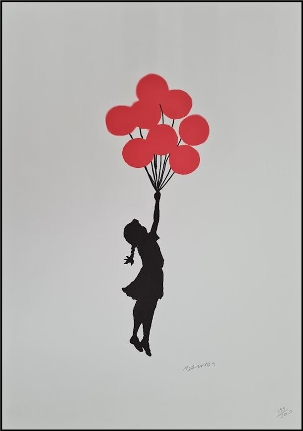 彫刻・オブジェ Banksy flying balloons girl 2018 white 彫刻・オブジェ Banksy flying balloons girl 2018 white