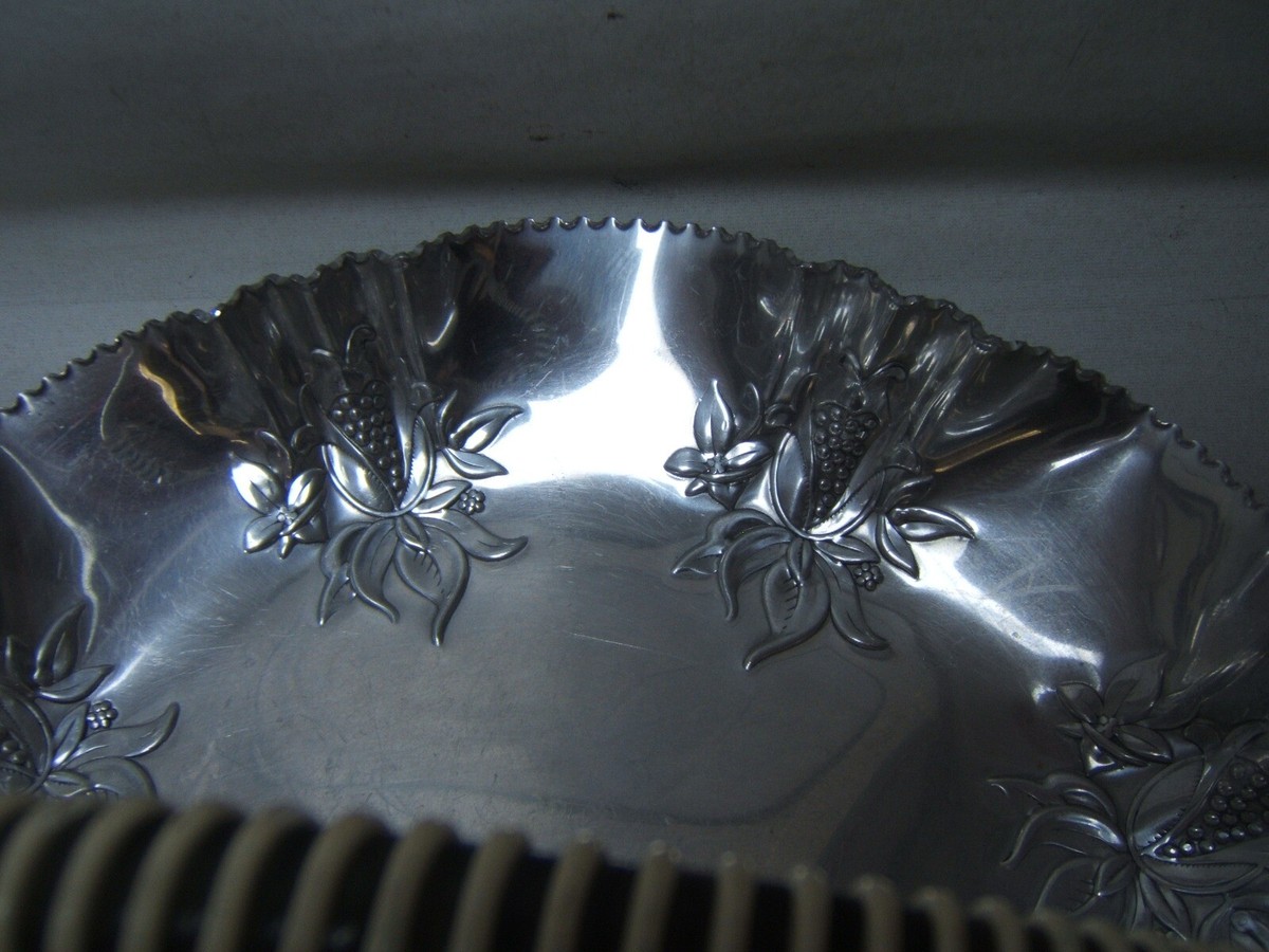 Vintage Hammered Aluminum Serving Tray 12