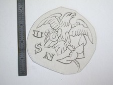 vtg 1950s 1960s Tattoo Flash acetate stencil Military USN Eagle and Anchor MIL1