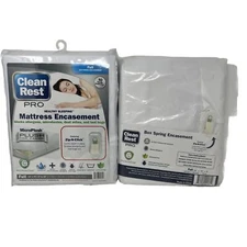 Clean Rest Pro Bug Allergen blocking  mattress + Box Spring Encasement