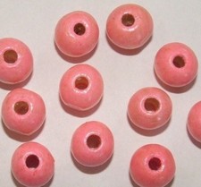 LOTTO Di 100 PERLE Rosa Chiaro ROTONDE In LEGNO 9 X 7 Mm Creazione Bijoux