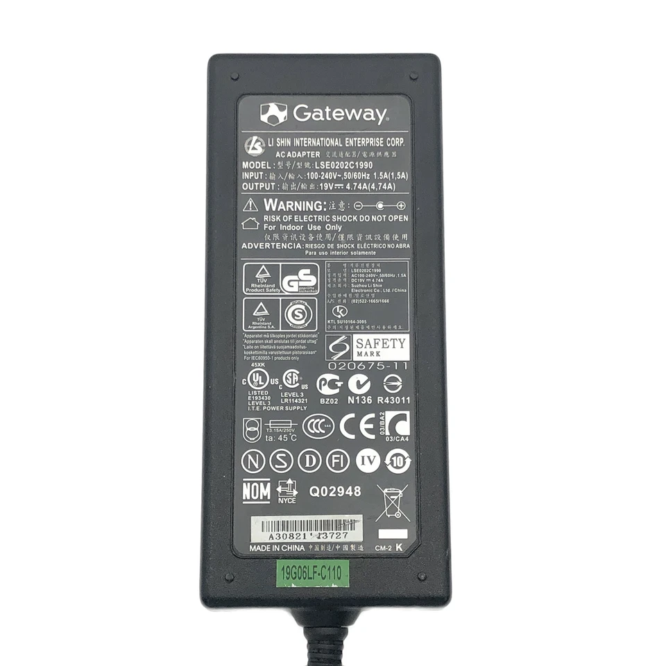 Original Gateway Netzteil für Satellite L855-S5309 L845-SP4204A L870D-BT3N22 - Bild 2 von 4
