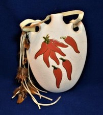 Unique Native American Ceramic Water Jug Red Hot Pepper design Signed by artist