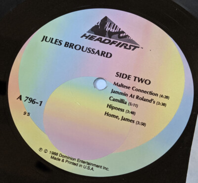 JULES BROUSSARD Vinyl PROMO LP Album MODERN SOUL JAZZ Headfirst