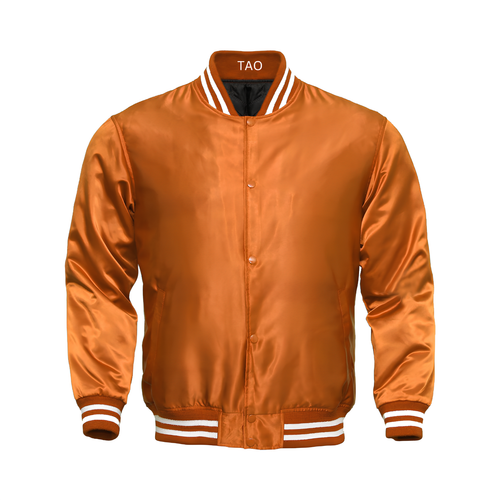 Team varsity jackets Orange Satin letterman jacket Men XL