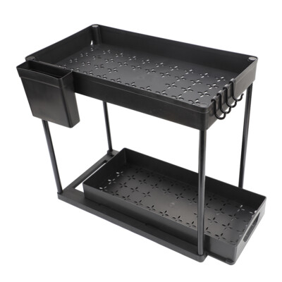 2PC under Sink Organizer Rack 2 Tier under Sliding Cabinet Basket Organizer Draw