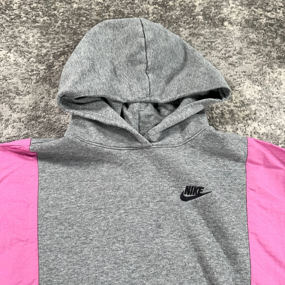 Chaqueta cortavientos Nike para mujer mediana M rosa gris icono choque pulóver logotipo retro Foto 2 de 4