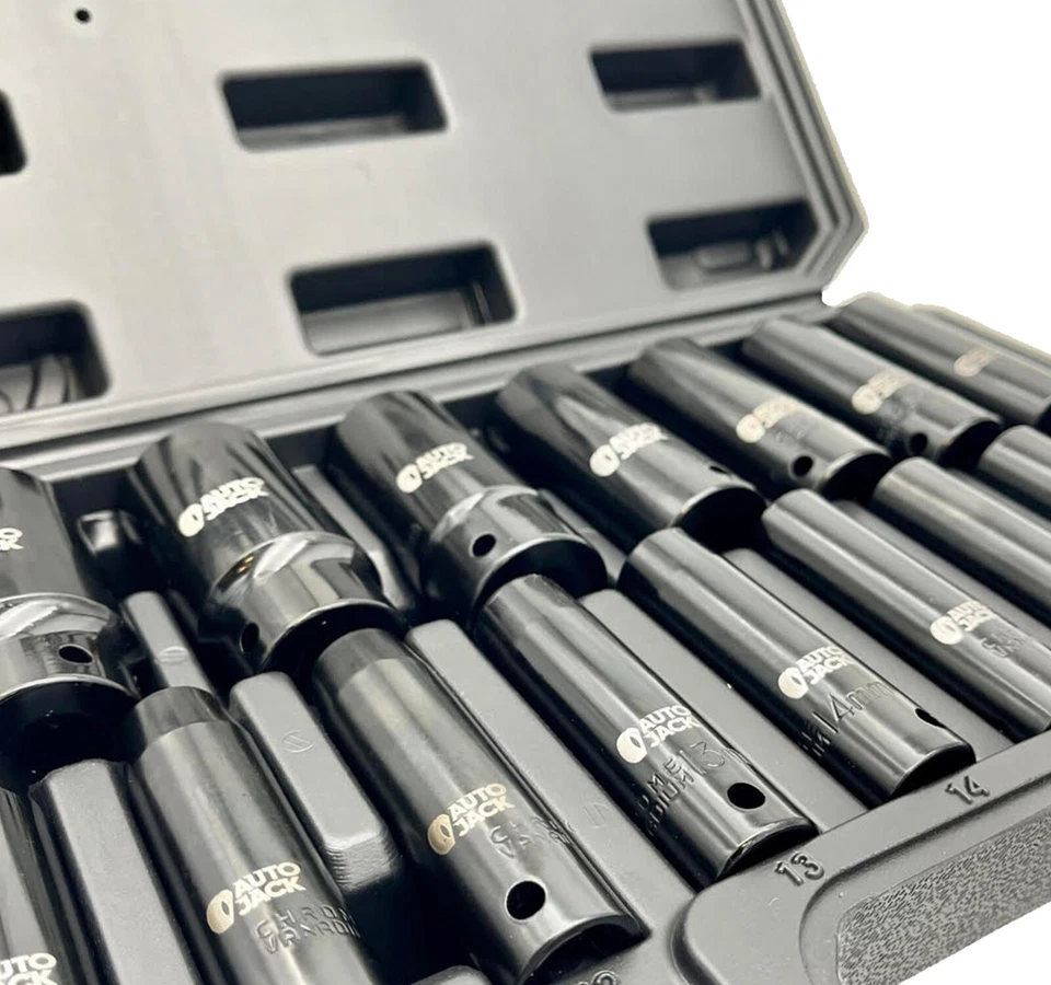 16pc Deep Impact Socket Set – 1/2" Drive | Cr-V Steel | 10–32mm | Carry Case - Image 2 of 4