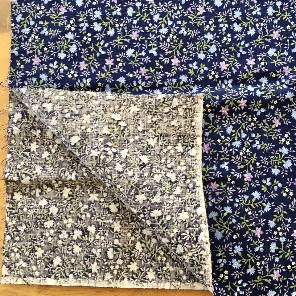 Blue Calico Cotton Fabric 31” By 44” - Image 3 of 3