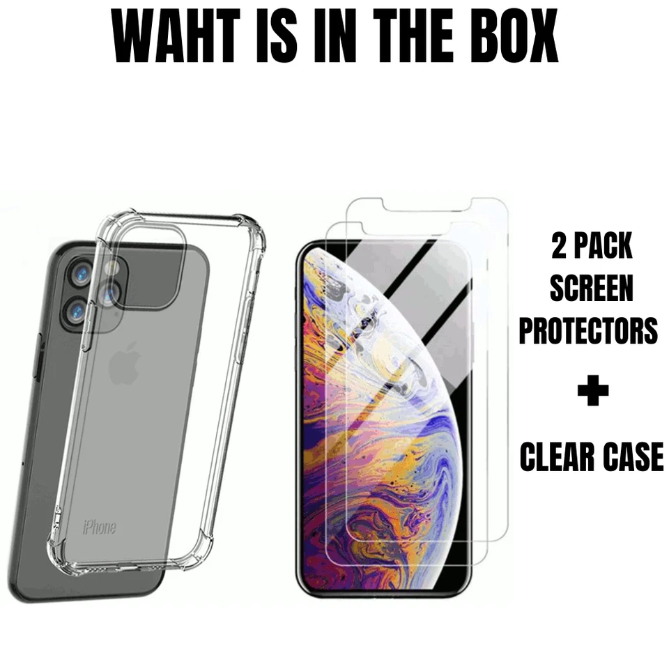 Funda protectora de pantalla transparente a prueba de golpes para iPhone 12 11 X XR 8 7 6 Foto 2 de 4