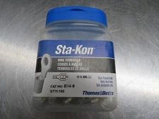 Thomas & Betts Sta-Kon B14-8 Ring Terminal Pack of 100!