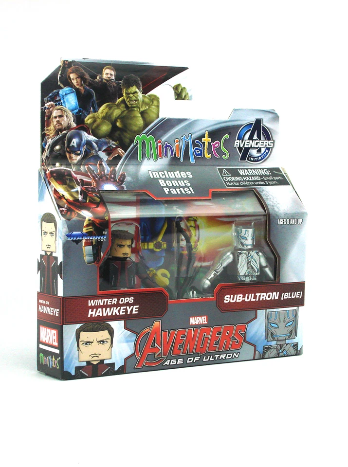 Marvel Minimates Winter Ops Hawkeye & Sub-Ultron Blue Series 61 Avengers Nuevo Foto 2 de 4