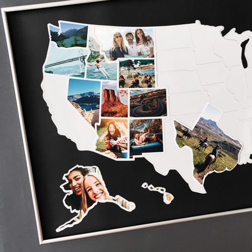 USA Fotokarte - 50 Staaten Reisekarte - 24 x 36 Zoll - gedruckt auf flexiblem Vinyl... - Bild 1 von 9