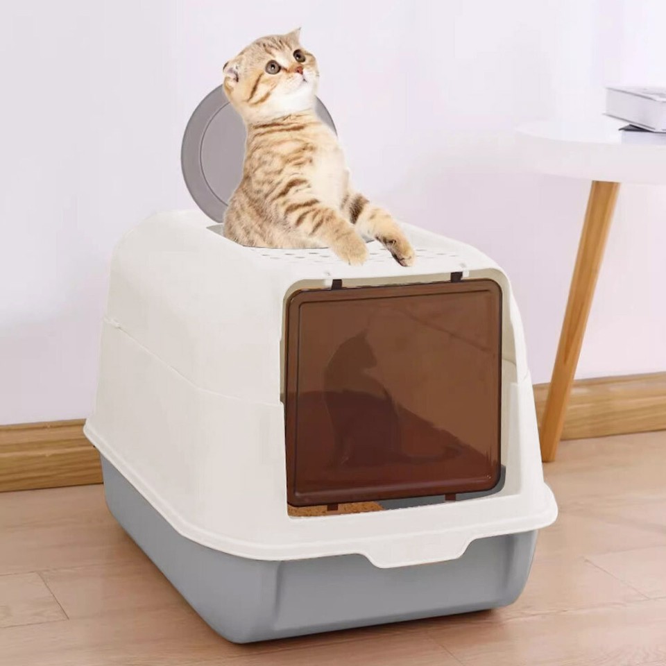 XL Large Cat Litter Box Self Cleaning Pan Drawer AntiSplashing Cat