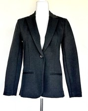 JCREW 148 Ponte Single Button Work Blazer in Carbon Size 0 NWT Retail 148