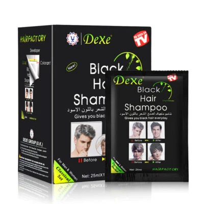 Instant Black Hair Shampoo DEXE 5 Minuten Instant Dye Permanent Haarfarbe UK