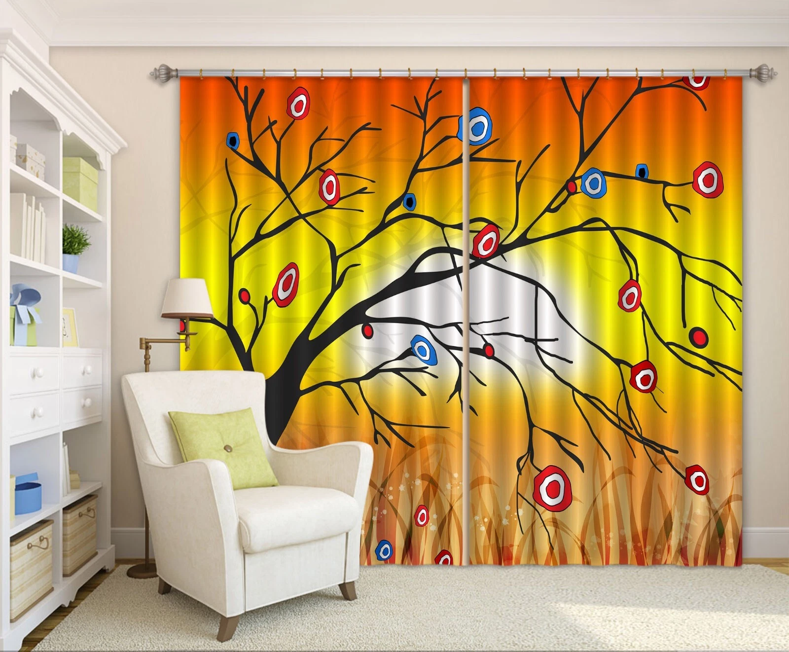 3D Colorful Flower Tree ZHUB1122 Photo Curtain Window Blockout Fabric Amy 2023